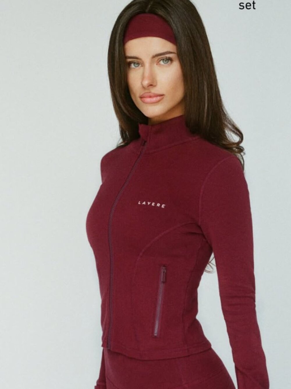 Layere cherry red zip up jacket